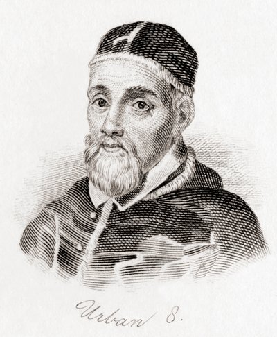 Papa Urbano VIII, c.1568 -1644, nato Maffeo Barberini (incisione) da English School