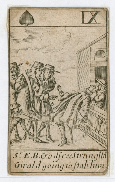 Carta da gioco "Trama papale" (incisione) da English School