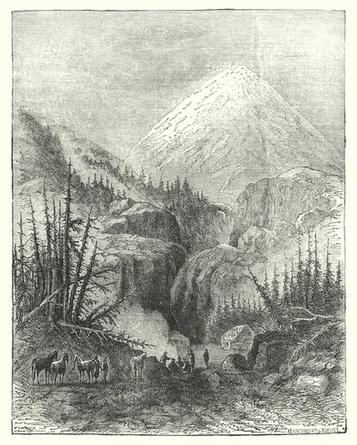 Popocatapetl, la Montagna Fumante (incisione) da English School