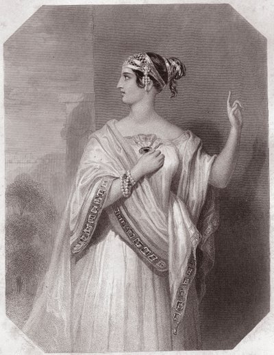 Porcia moglie di Bruto (La tragedia di Giulio Cesare) in - "Galleria delle donne di Shakespeare, collezione di quarantacinque ritratti seri dei primi artisti londinesi, arricchita di avvisi critici e letterari" circa 1838 - da "Galleria delle donne di Shak da English School