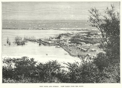 Port Natal e Durvan. Vista dal bluff (incisione) da English School