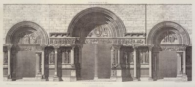 Portale della Chiesa di San Gilles, Dipartimento del Gard (incisione) da English School