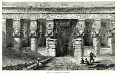 Portico del Tempio di Denderah (incisione) da English School