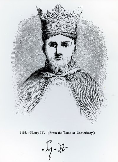 Ritratto e Firma di Enrico IV (1366-1413) da English School