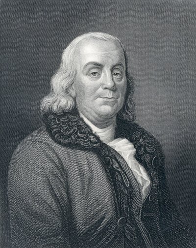 Ritratto di Benjamin Franklin, c.1833 da English School