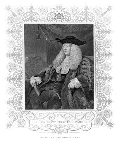 Ritratto di Charles Pratt, 1° Conte Camden, inciso da H. Robinson da English School