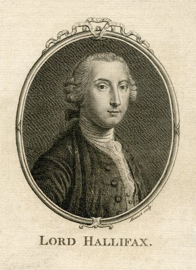 Ritratto di George Montagu Dunk, 2° Conte di Halifax (1716-71), inciso da Aliamet da English School