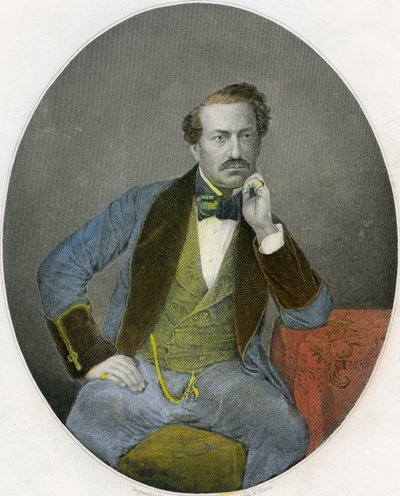 Ritratto di Gustavus Vaughan Brooke, 1860 circa (litografia) da English School