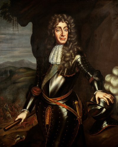Ritratto di Giacomo II (1633-1701) in armatura da English School