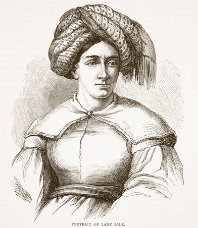 Ritratto di Lady Sale, illustrazione da Cassells Illustrated History of England da English School