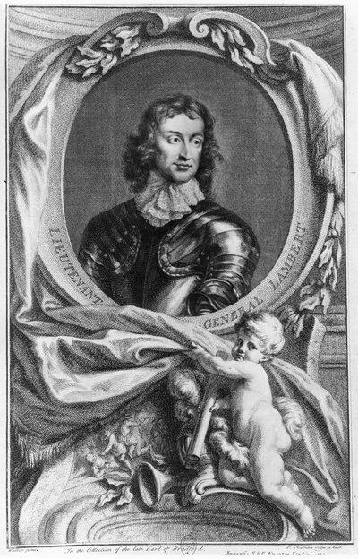 Ritratto del tenente generale John Lambert (1619-83) inciso da Jacobus Houbraken (1698-1780) da English School