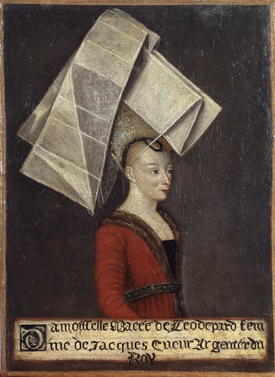 Ritratto di Macée de Léodepart, moglie del mercante francese Jacques Coeur da English School