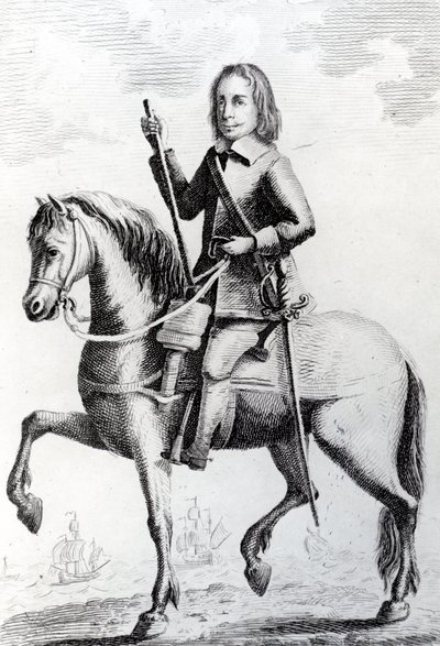 Ritratto del Maggior Generale Desborough a cavallo da English School