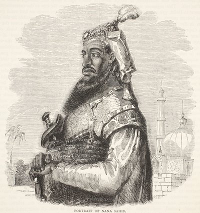 Ritratto di Nana Sahib, illustrazione da Cassells Illustrated History of England da English School