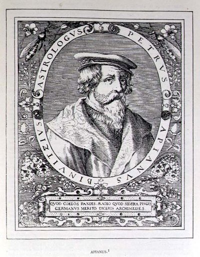 Ritratto di Petrus Apianus (1501-52) da The Narrative and Critical History of America, a cura di Justin Winsor, Londra, 1886 da English School