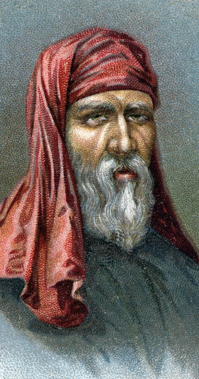 Ritratto di Plutarco (43-120 d.C.) (cromolitografia) - Scuola inglese, XX secolo da English School