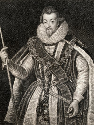Ritratto di Robert Cecil, 1° Conte di Salisbury, da Lodges British Portraits, 1823 da English School