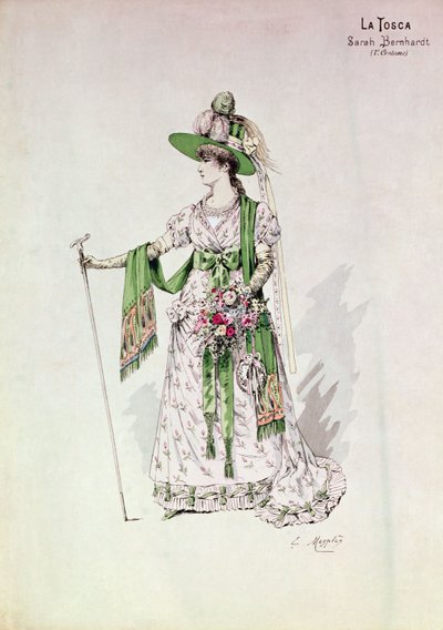 Ritratto di Sarah Bernhardt in una produzione di 