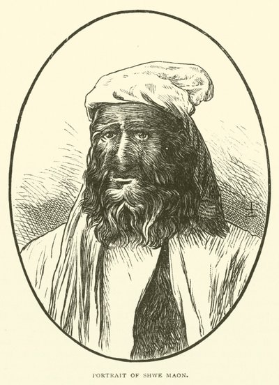 Ritratto di Shwe Maon (incisione) da English School