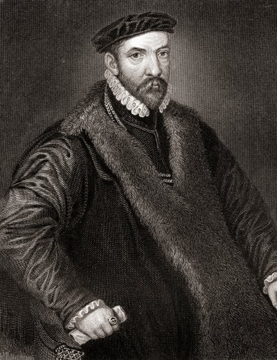 Ritratto di Sir Nicholas Bacon, da Lodges British Portraits, 1823 da English School