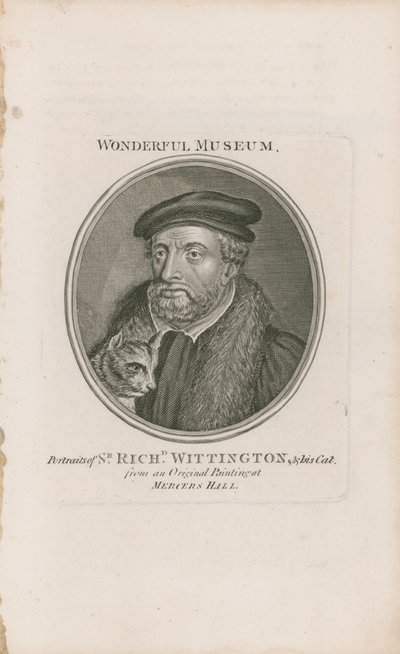 Ritratto di Sir Richard Whittington e il suo gatto da English School