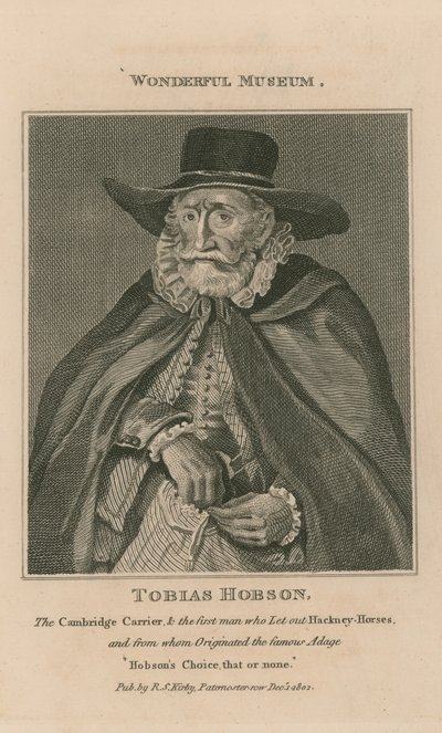 Ritratto di Tobias Hobson da English School