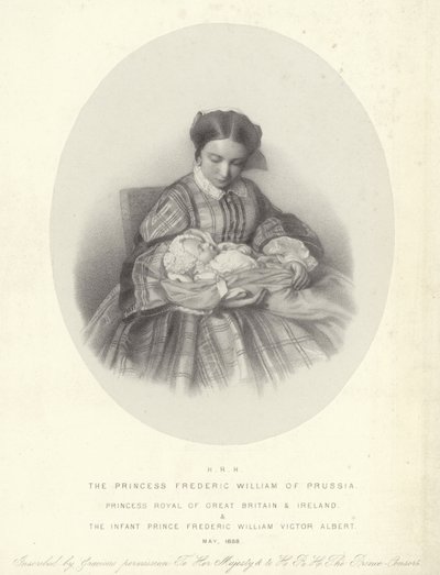 Ritratto di Vittoria, Principessa Reale, con suo figlio, Federico Guglielmo Vittorio Alberto da English School
