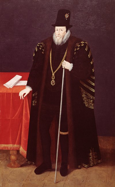 Ritratto di William Cecil, 1° Barone Burghley (1520-98) Lord Alto Tesoriere da English School