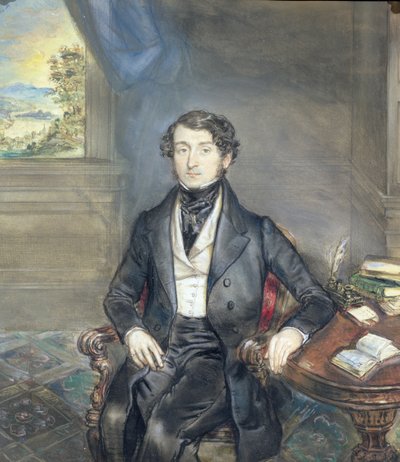 Ritratto di un gentiluomo in un interno, c.1830 da English School