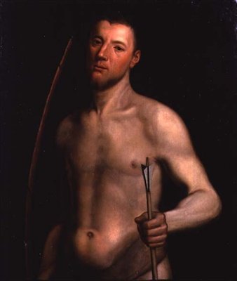 Ritratto di un uomo come San Sebastiano, c.1554-60 da English School