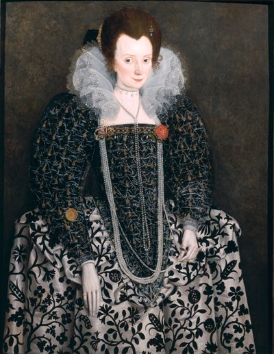 Ritratto di una donna, tradizionalmente identificata come Mary Clopton (nata Waldegrave) di Kentwell Hall, Suffolk, c.1600 da English School