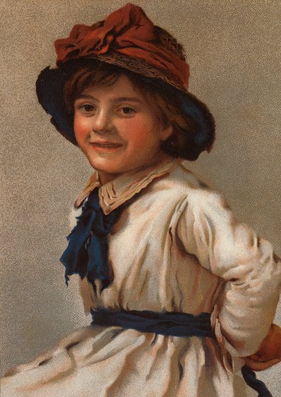 Ritratto di una giovane ragazza con cappello da English School