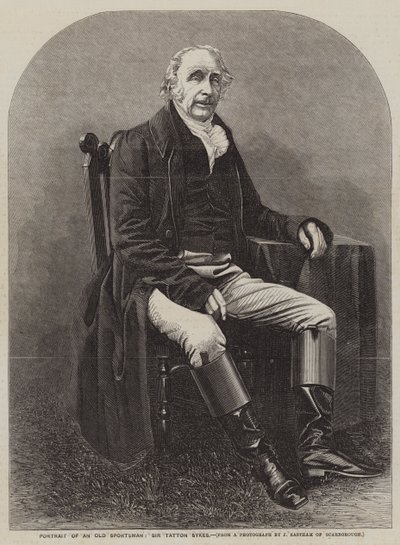 Ritratto di un vecchio sportivo, Sir Tatton Sykes (incisione) da English School