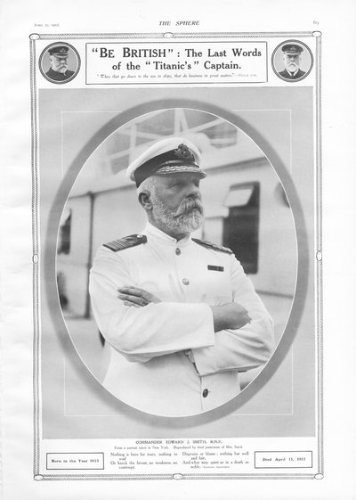Ritratto e tributo al comandante Edward J. Smith, capitano del RMS Titanic da English School