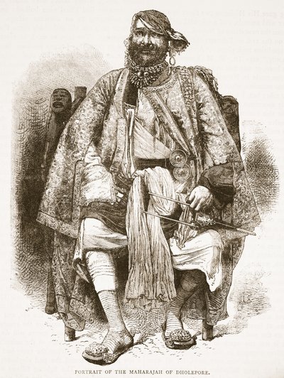 Ritratto del Maharajah di Dholepore, illustrazione da Cassells Illustrated History of England da English School
