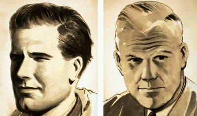 Ritratti del comandante Guy Gibson e del dottor Barnes Wallis da English School
