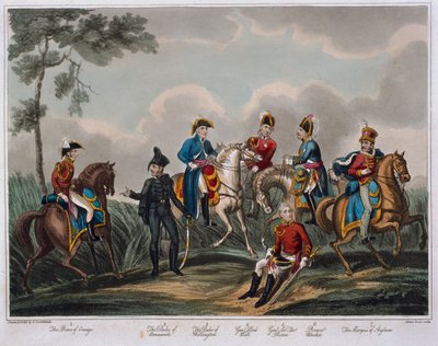 Ritratti degli ufficiali generali, da Un resoconto storico della Battaglia di Waterloo, pubblicato da M. Colburn, 1817 da English School