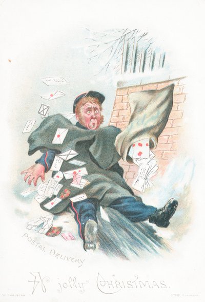 Consegna postale, cartolina di Natale da English School