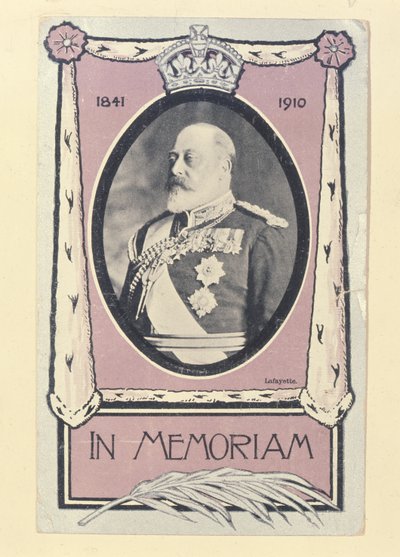 Cartolina commemorativa della morte di Edoardo VII, c.1910 da English School