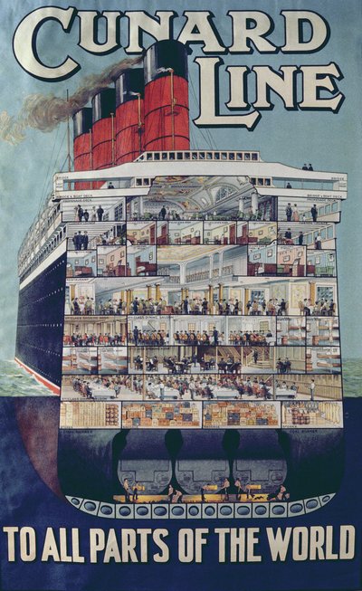 Poster pubblicitario della Cunard Line da English School