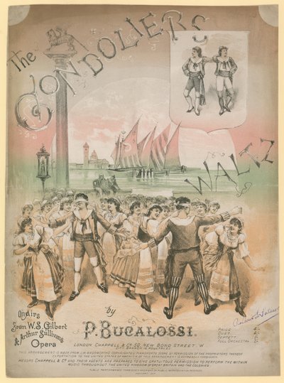 Poster per The Gondoliers Waltz di P Bucalossi su arie dell