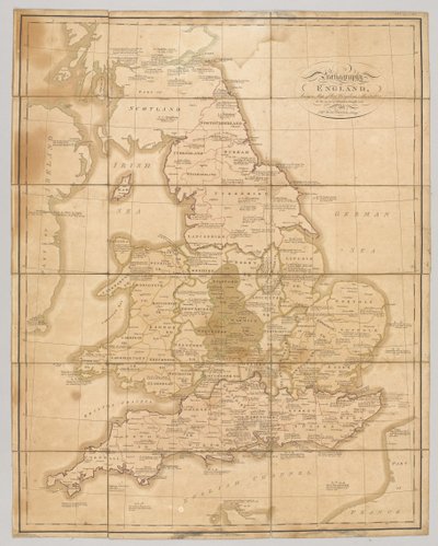 Praehagraphy of England, mappa del Regno illustrativa delle principali battaglie combattute, 1807 da English School