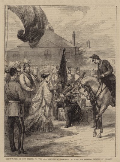 Presentazione di nuovi colori al 106º Reggimento a Parkhurst da parte di SAR la Principessa Imperiale di Germania da English School