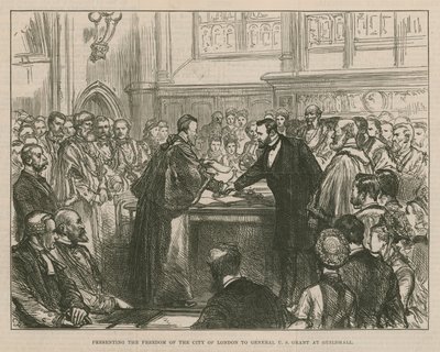 Presentazione della libertà della Città di Londra al Generale U S Grant al Guildhall da English School