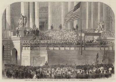 Il presidente Lincoln che pronuncia il suo discorso inaugurale da English School