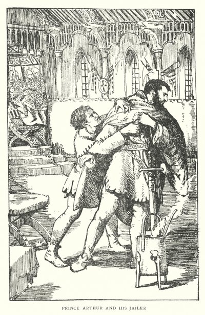 Il principe Artù e il suo carceriere (litografia) da English School