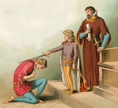 Il principe Edoardo (poi noto come il Principe Nero) crea cavalieri all