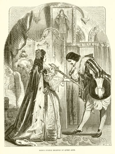 Il Principe Eugenio ricevuto dalla Regina Anna da English School