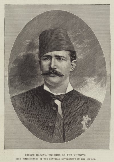 Il principe Hassan, fratello del Chedivè, alto commissario del governo egiziano nel Sudan (incisione) da English School