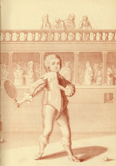 Il principe Giacomo, duca di York, che gioca a tennis da English School